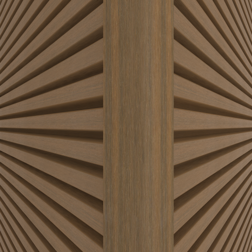 NewTechWood aluminium co-extrusie hoekprofiel t.b.v. Castellation PRO, 6 x 6 x 300 cm, Teak.