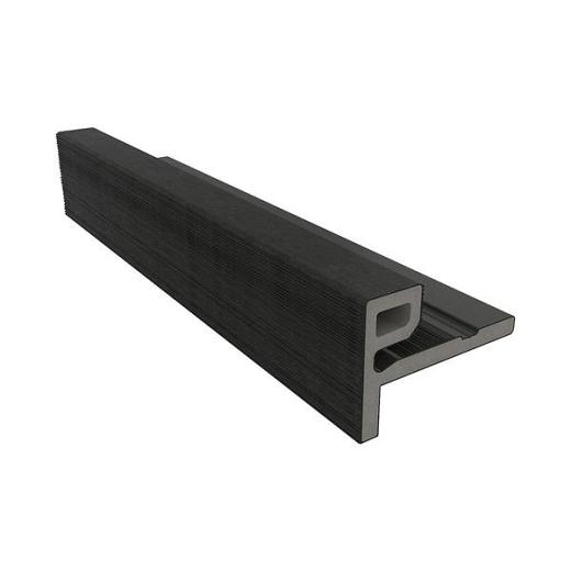 NewTechWood HKC co-extrusie eindprofiel castellation t.b.v. wand bekleding, 7 x 5 x 300 cm, Ebony zw