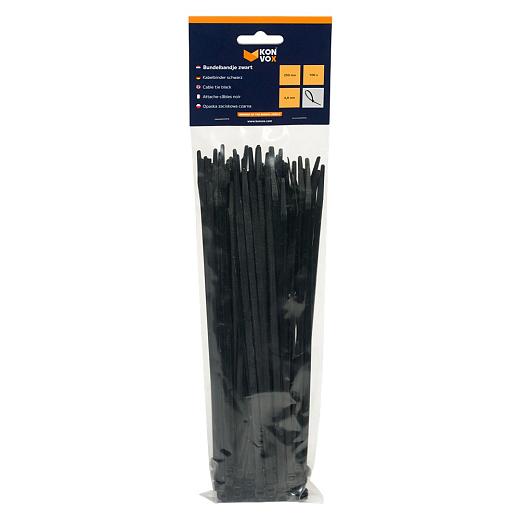 Konvox Bundelbandje 4,8 x 250mm zwart - zak 100 st