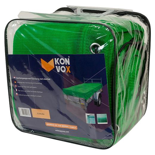 Konvox Aanhangwagennet fijnmazig met elastiek 2,5 x 4,5m groen