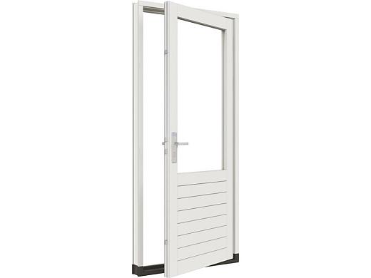 Stapeldorpeldeur meranti rechtsdraaiend 930x2169+ kozijn 1038x2263mm Wit (incl. DTS en deurbeslag)