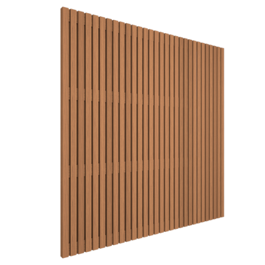 Thermovision Ayous geschaafd latten scherm, recht horizontaal/verticaal, 180 x 180 cm.
