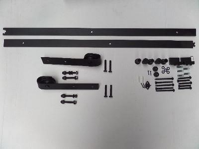 Schuifdeurbeslag recht model, lengte rail 200cm zwart
