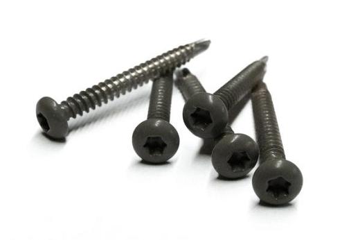RVS schroef met gekleurde top voor NTW Castellation PRO, set a 50 stuks incl. bit, Silver gray.