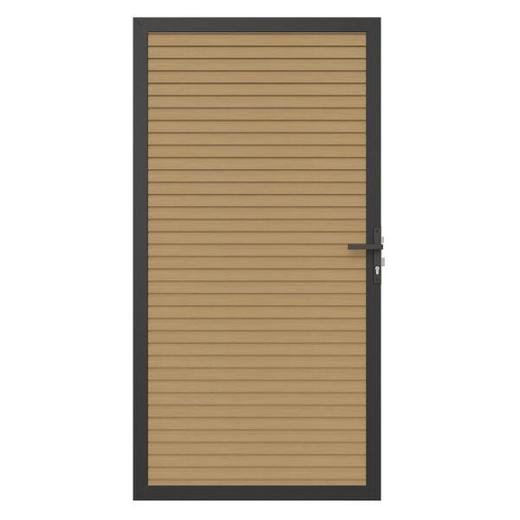 NewTechWood co-extrusie composiet deur in aluminium frame, horizontaal, 100 x 195 cm, Red Cedar.