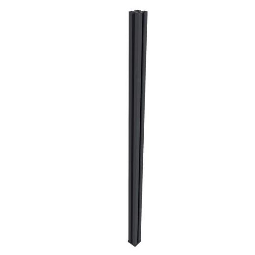 NewTechWood aluminium sleufpaal, met paalkap en paalhouder, 8 x 8 x 190 cm, zwart.