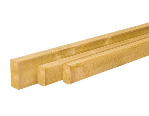 Scandinavisch vuren geschaafde regel 4,5 x 7,0 x 420 cm, groen geïmpregneerd.
