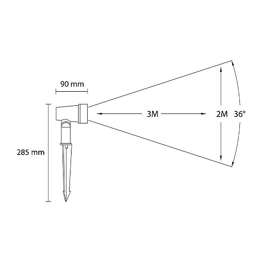 Mafra | rechte kap zwart prikspot | warmwit | 1,5 watt | dimbaar | OutdoorPro+ | 12 volt