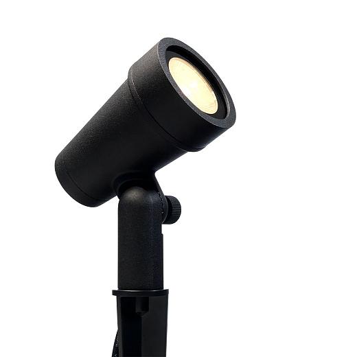 Nisa | rechte kap zwart prikspot | warmwit | 6 watt | dimbaar | OutdoorPro+ | 12 volt