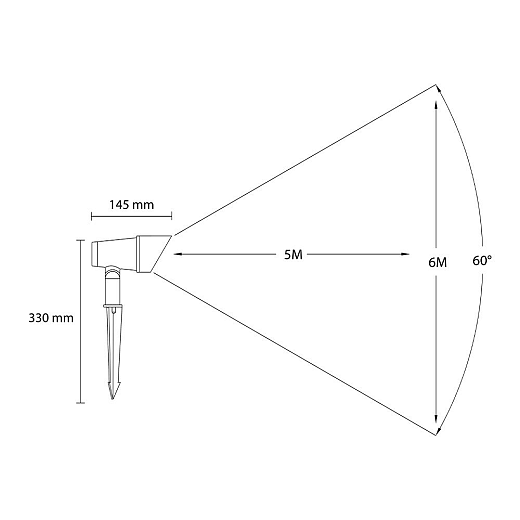 Campo | anti-verblindingskap zwart prikspot | warmwit | 6 watt | dimbaar | OutdoorPro+ | 12 volt