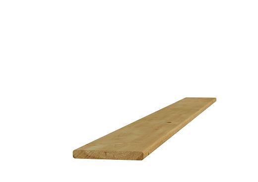 Grenen geschaafde plank 1,5 x 14,0 x 300 cm, groen geïmpregneerd.