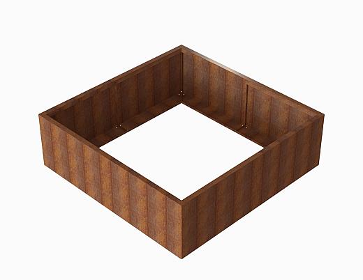 Bloembak corten Module+ 240x240x28 cm