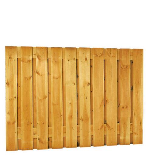 Grenen geschaafd plankenscherm 21-planks 17 mm, 180 x 130 cm, verticaal recht, groen geïmpregneerd.