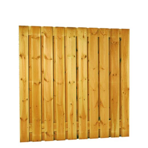 Grenen geschaafd plankenscherm 21-planks 16 mm, 180 x 180 cm, verticaal recht, groen geïmpregneerd.