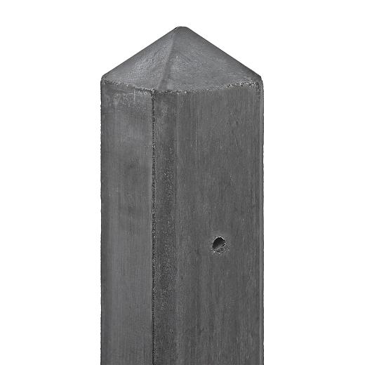 Betonpaal glad met diamantkop 10 x 10 x 280 cm, antraciet ongecoat, hoekpaal.