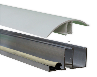 Vario aluminium zijprofiel incl. pvc kliklijst - 3,5 mtr