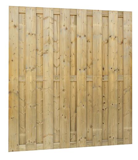 Jumboscherm geschaafd vuren 18-planks 15 mm, 180 x 200 cm, recht verticaal.