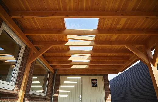 Douglas geschaafde gording 4,5 x 16,0 x 600 cm, onbehandeld.