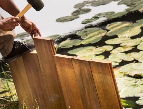 Damwand hardhout Angelim Vermelho 3x18.5x200cm