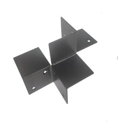Houtverbinding vierwegbalken hoekopening 85x85mm - zwart gepoedercoat