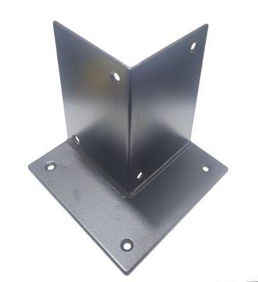 Houtverbinding voetstuk 175x175mm - zwart gepoedercoat