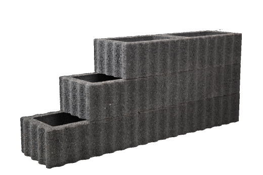Rechthoekflor Zwart 40x60x25cm