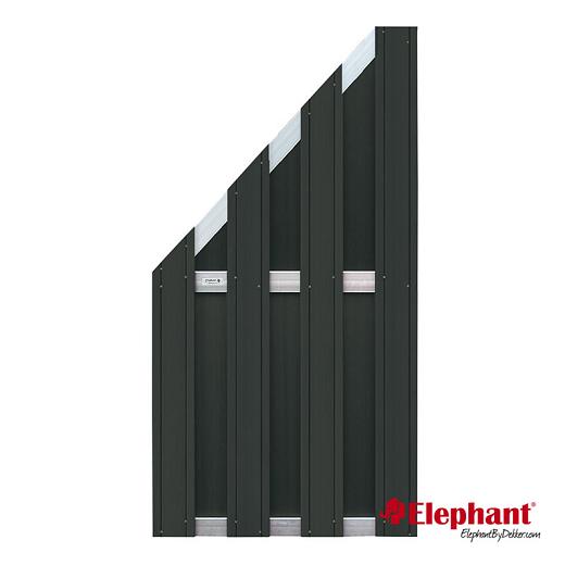 Composiet schuttingscherm schuin Design antra/alu 90x93/180cm