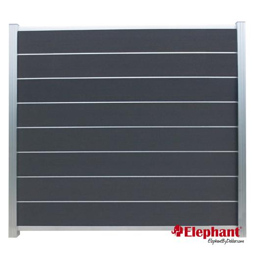 Modular composiet schuttingscherm Rock Grey/ alu 180x174cm