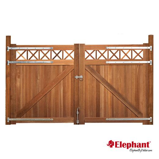 Belvedere bangkirai poort met trellis 300x180cm (incl. poortbeslag)