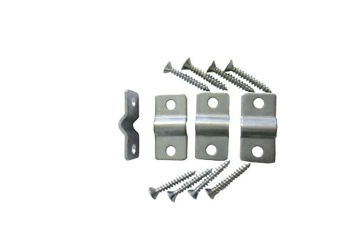 Traliebeslag voor 5mm per set (4 stuks), verzinkt 20x36mm incl. schroeven