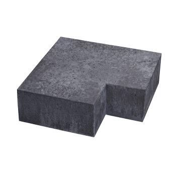 Schellevis hoekstuk traptreden 90° buiten Antraciet 40x20 cm