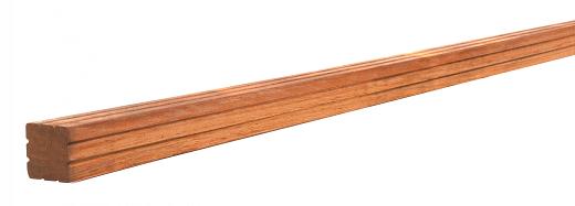 Paal hardhout Azobe geschaafd V groef S 6.5x6.5x300 cm