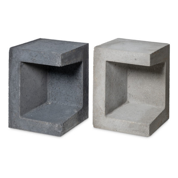 U-hoekelement 30x30x40 (bxdxh) grijs of zwart
