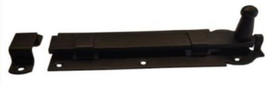 Rolschuif vlak 200x65mm - zwart gepoedercoat