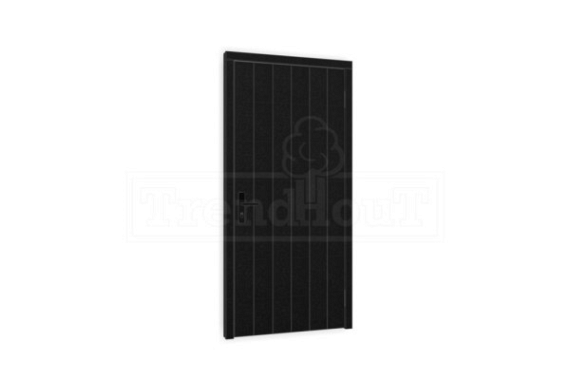 Plaatdeur zwart enkel rechtsdraaiend deur = 930x2115 / incl. kozijn = 1064x2189 mm (incl. hang- en sluitwerk).