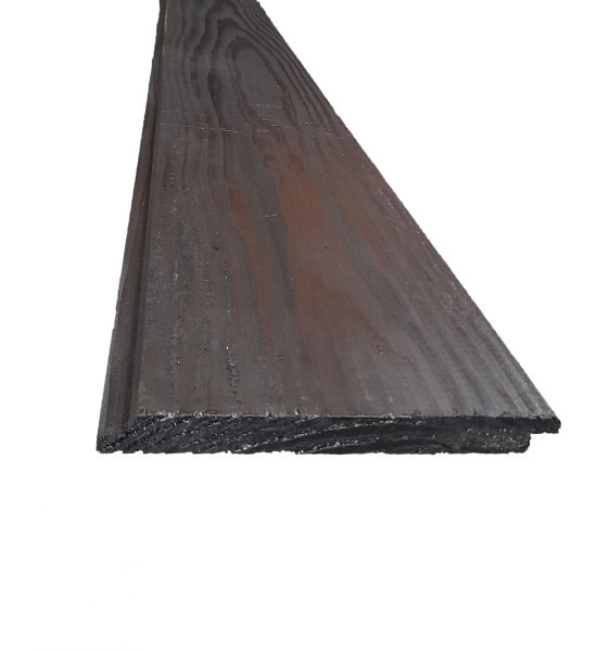 Douglas geschaafd halfhouts rabat 4xvelling 1,8 x 19,5 x 300 cm, zwart gespoten.