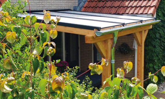 Muuraanbouw veranda DD50XL Deluxe - polycarbonaat dak