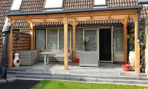 Vrijstaande veranda DD50GV Deluxe - glas dak