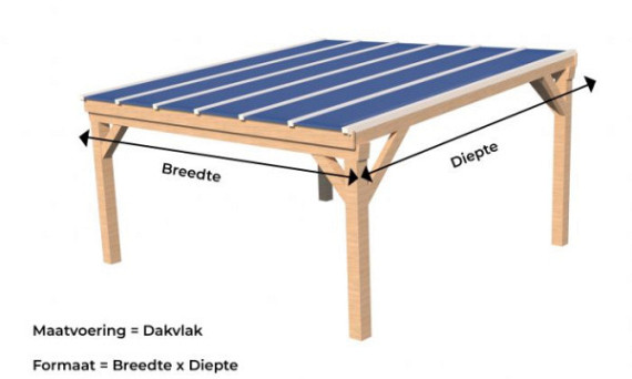 Vrijstaande veranda DD50GXL Deluxe - glas dak