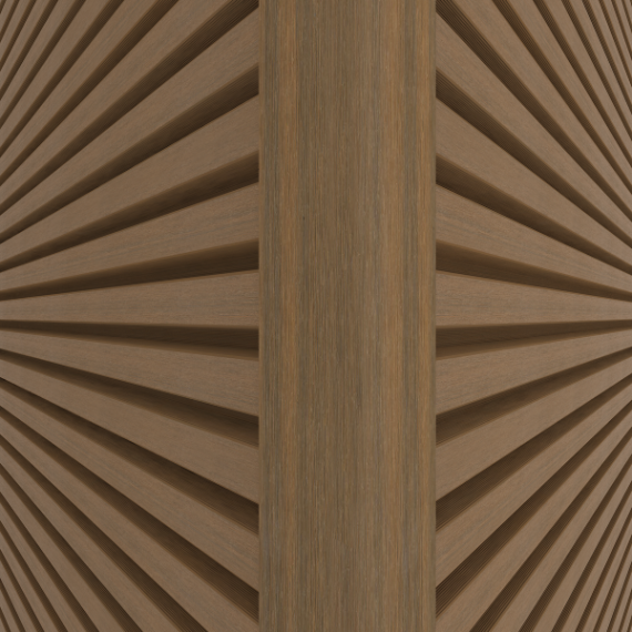 NewTechWood aluminium co-extrusie hoekprofiel t.b.v. Castellation PRO, 6 x 6 x 300 cm, Teak.