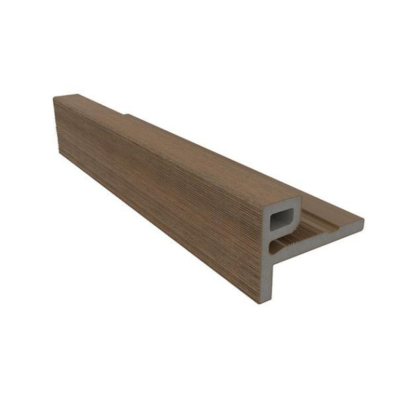 NewTechWood HKC co-extrusie eindprofiel castellation t.b.v. wand bekleding, 7 x 5 x 300 cm, Teak.