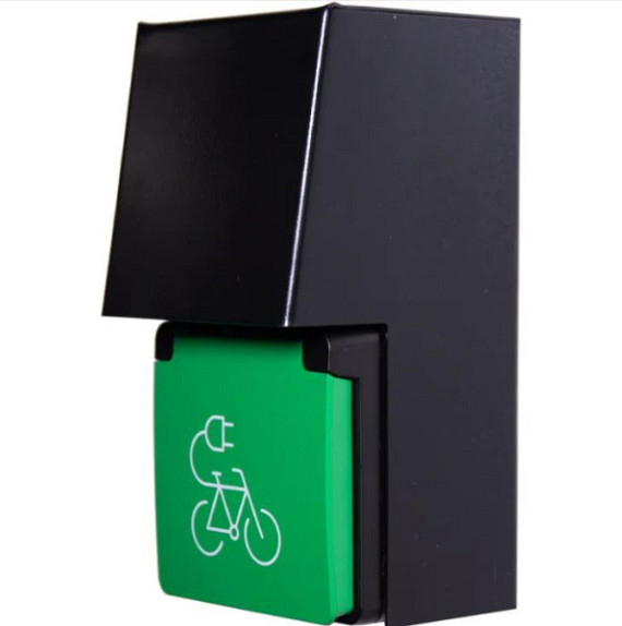 Fietslaadpunt enkel met orientatieverlichting en schemerschakelaar