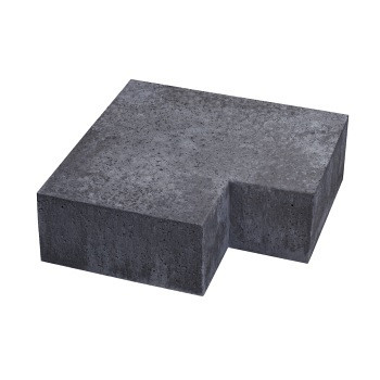 Schellevis hoekstuk traptreden 90° buiten Antraciet 37x15 cm