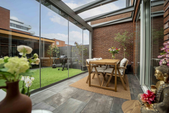 Overkapping Ultraline vrijstaand glas 500x600 cm (bxd)