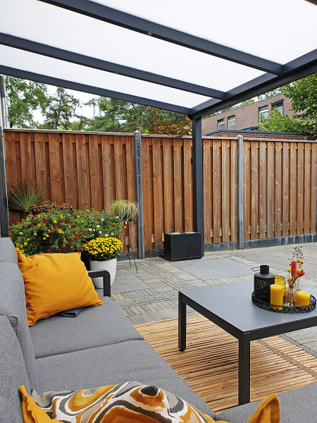 Overkapping Trendline vrijstaand polycarbonaat 500x500 cm (bxd)
