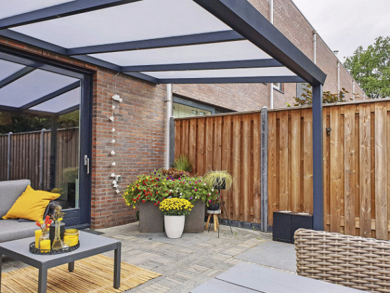 Overkapping Trendline vrijstaand polycarbonaat 500x500 cm (bxd)