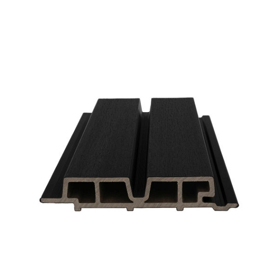 NewTechWood HKC co-extrusie Castellation PRO65 gevelbekleding, 3,3 x 18 x 290 cm, Ebony zwart.