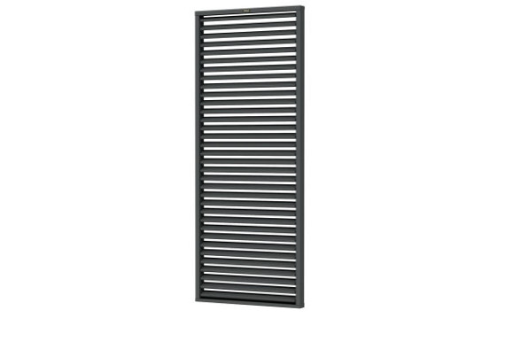Shutterscherm Excellent vuren, 90 x 224 cm, zwart gespoten.