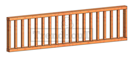 Veranda spijlen 2760x700mm onbehandeld hekwerk C