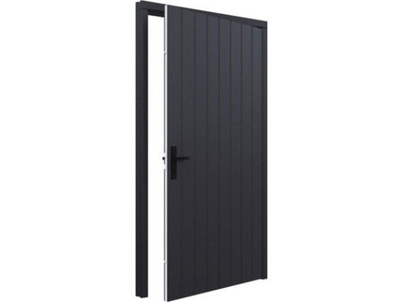 Plaatdeur zwart enkel XL rechtsdraaiend deur (incl. hang en sluitwerk)